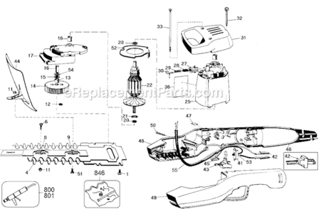 Page A Diagram and Parts List for TR130 Type 1 Black and Decker Hedge Trimmer